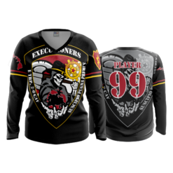3706 WOMENS V NECK LONGSLEEVE EXECUTIONERS-1