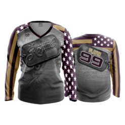 3638 WOMENS V NECK LONGSLEEVE TRIPLE-CROWN-ROYALS-USA-1