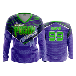 3491 WOMENS V NECK LONGSLEEVE MID-OHIO-POISON-CANCER