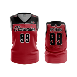 3720 UNISEX SQMESH BASKETBALL 1 PLY VNECK ALEXANDER-SPARTANS