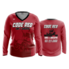 3637 WOMENS V NECK LONGSLEEVE CODE-RED-LAWNS