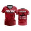 3637 WOMENS V NECK CODE-RED-LAWNS