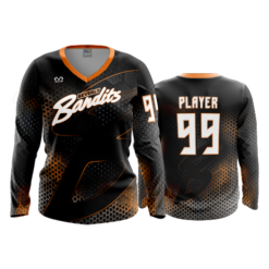 3732 WOMENS V NECK LONGSLEEVE BEVERLY-BANDITS-BLACK-HEX