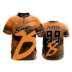 3732 QUARTER ZIP BATTING JACKET SHORT SLEEVE BEVERLY-BANDITS-ORANGE