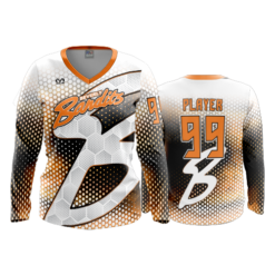 3732 WOMENS V NECK LONGSLEEVE BEVERLY-BANDITS-WHITE