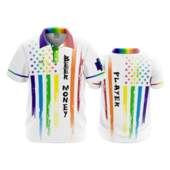 2828 MENS POLO SHIRT BEER-MONEY-PRIDE-WHITE