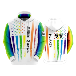 2828 UNISEX FLEECE HOODY BEER-MONEY-PRIDE-WHITE