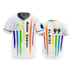 2828 MENS SPORT V NECK BEER-MONEY-PRIDE-WHITE