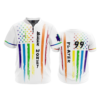 2828 QUARTER ZIP BATTING JACKET SHORT SLEEVE BEER-MONEY-PRIDE-WHITE
