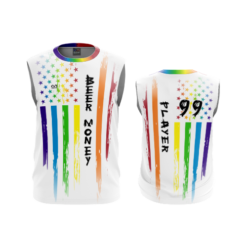 2828 MENS SPORT CREW NECK SLEEVELESS BEER-MONEY-PRIDE-WHITE
