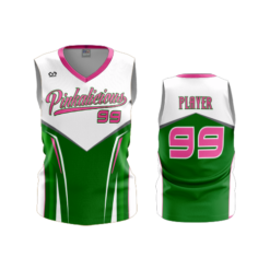 2847 WOMENS V NECK SLEEVELESS PINKALICIOUS-GREEN-2