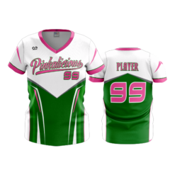 2847 WOMENS V NECK PINKALICIOUS-GREEN-2