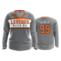 3741 WOMENS V NECK LONGSLEEVE LEGENDS-NEVER-DIE-1