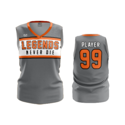 3741 WOMENS V NECK SLEEVELESS LEGENDS-NEVER-DIE-1
