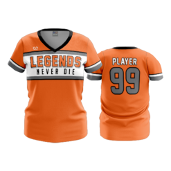 3741 WOMENS V NECK LEGENDS-NEVER-DIE-2