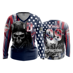 3733 WOMENS V NECK LONGSLEEVE DYSFUNCTIONAL-VETERANS-2