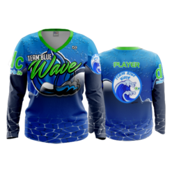 3730 WOMENS V NECK LONGSLEEVE BLUE-WAVE-1