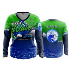 3730 WOMENS V NECK LONGSLEEVE BLUE-WAVE-2