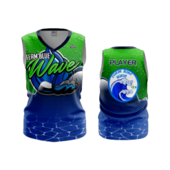 3730 WOMENS V NECK SLEEVELESS BLUE-WAVE-2
