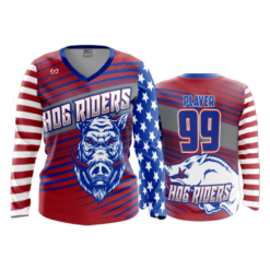 3737 WOMENS V NECK LONGSLEEVE HOG-RIDERS-1