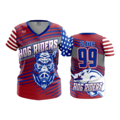 3737 WOMENS V NECK HOG-RIDERS-1