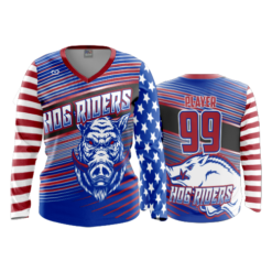 3737 WOMENS V NECK LONGSLEEVE HOG-RIDERS-2
