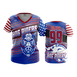 3737 WOMENS V NECK HOG-RIDERS-2