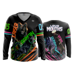 3739 WOMENS V NECK LONGSLEEVE 1LOUD-MOUTHS-1