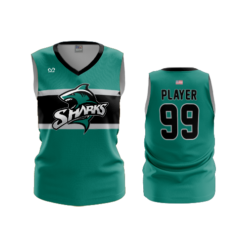3605 WOMENS V NECK SLEEVELESS COL-SHARKS-2023-1