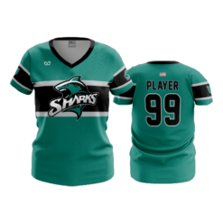 3605 WOMENS V NECK COL-SHARKS-2023-1