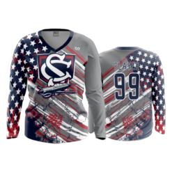 3605 WOMENS V NECK LONGSLEEVE COL-SHARKS-2023-2