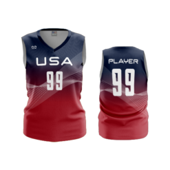 3744 WOMENS V NECK SLEEVELESS USA-1