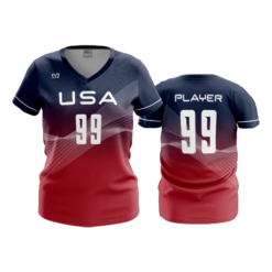 3744 WOMENS V NECK USA-1