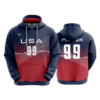 3744 UNISEX FLEECE HOODY USA-1