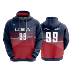 3744 UNISEX FLEECE HOODY USA-1