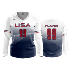 3744 WOMENS V NECK LONGSLEEVE USA-2
