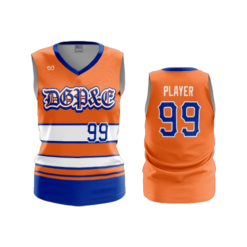 1986 WOMENS V NECK SLEEVELESS DGP&E-ORANGE-ROYAL-WHITE