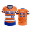 1986 WOMENS V NECK DGP&E-ORANGE-ROYAL-WHITE