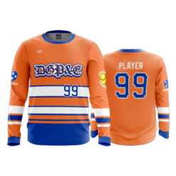 1986 MENS SPORT LONGSLEEVE DGP&E-ORANGE-ROYAL-WHITE