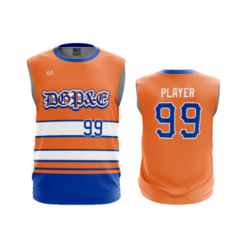 1986 MENS SPORT CREW NECK SLEEVELESS DGP&E-ORANGE-ROYAL-WHITE