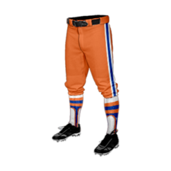 1986 MENS BASEBALL KNICKER PANT DGP&E-ORANGE-ROYAL-WHITE