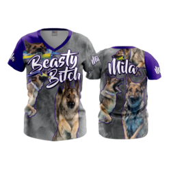 3739 WOMENS V NECK BEASTY-BITCH-1