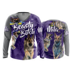 3739 WOMENS V NECK LONGSLEEVE BEASTY-BITCH-2