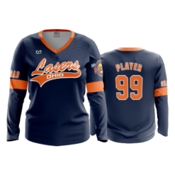 2909 WOMENS V NECK LONGSLEEVE LASERS-ORANGE-2024-1