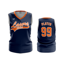 2909 WOMENS V NECK SLEEVELESS LASERS-ORANGE-2024-1