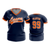2909 WOMENS V NECK LASERS-ORANGE-2024-1
