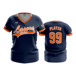 2909 WOMENS V NECK LASERS-ORANGE-2024-1