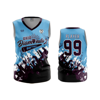 3769 WOMENS V NECK SLEEVELESS OHIO-DIAMONDS-1