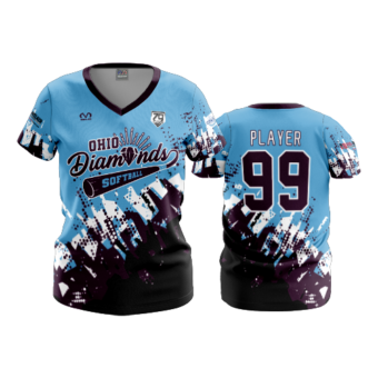 3769 WOMENS V NECK OHIO-DIAMONDS-1