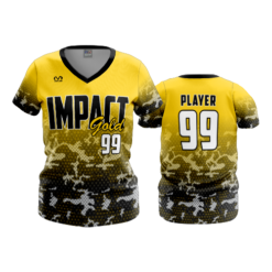 3757 WOMENS V NECK IMPACT-GOLD-1